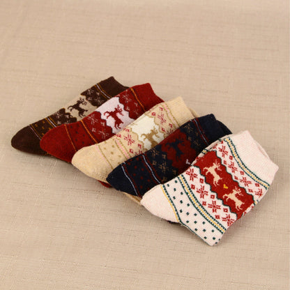 Rufia - Christmas Reindeer Pattern Warm Socks