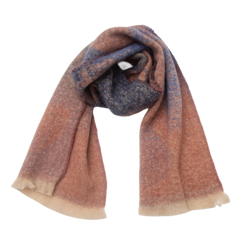 Leaf Print Gradient Color Scarves