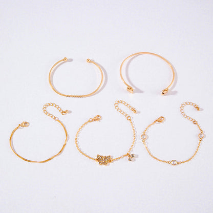 Vintage Geometric Twist Alloy Bracelet For Women