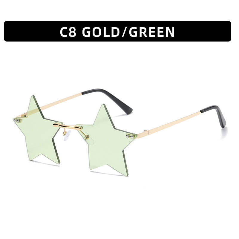 Fashionable Frameworkless Star-Shaped Sunglasses Punk Style