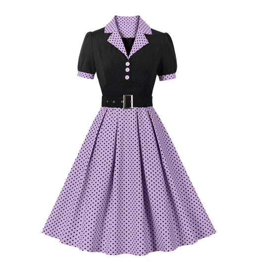 Psychedelic Polka Dot Belted Dress