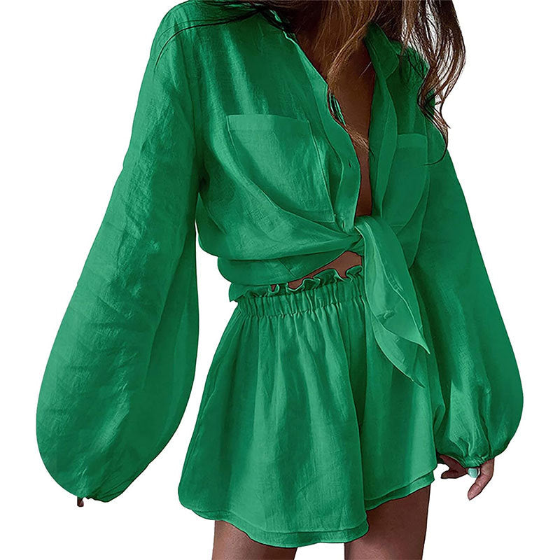 Women's Casual Suit Solid Color Pants Set