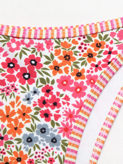 Trendy Floral Printed Bikini Swimwear