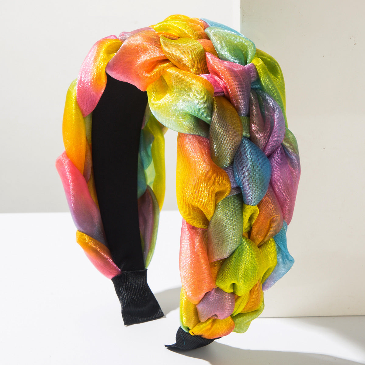Trendy Wide Brim Braided Fabric Headband for Women