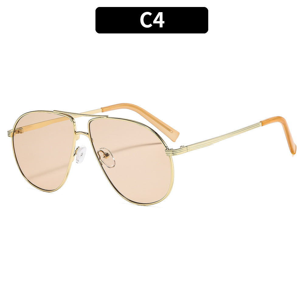 Trendy Unisex Retro Oversized Sunglasses with Geometric Design