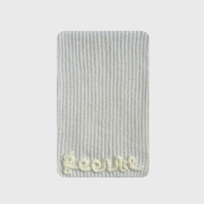 3D Handmade Crochet Letter Solid Color Scarf for Women