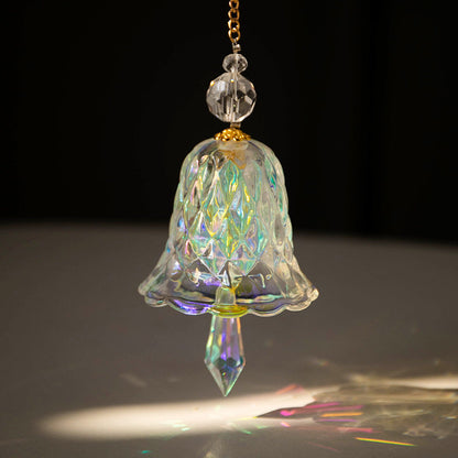 Rainbow Crystal Christmas Jingle Bell Hanging Suncatcher
