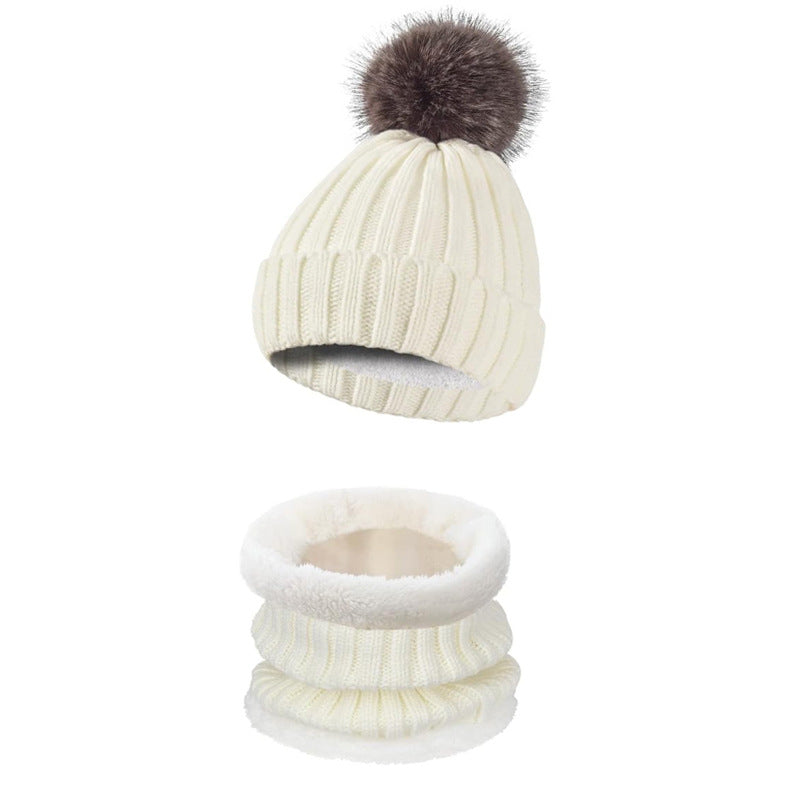 Warm Knitted Winter Scarf, Hat, and Gloves Set