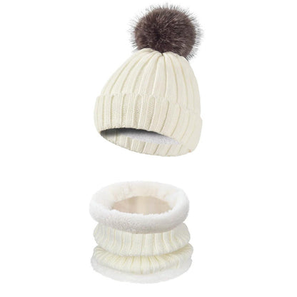 Warm Knitted Winter Scarf, Hat, and Gloves Set