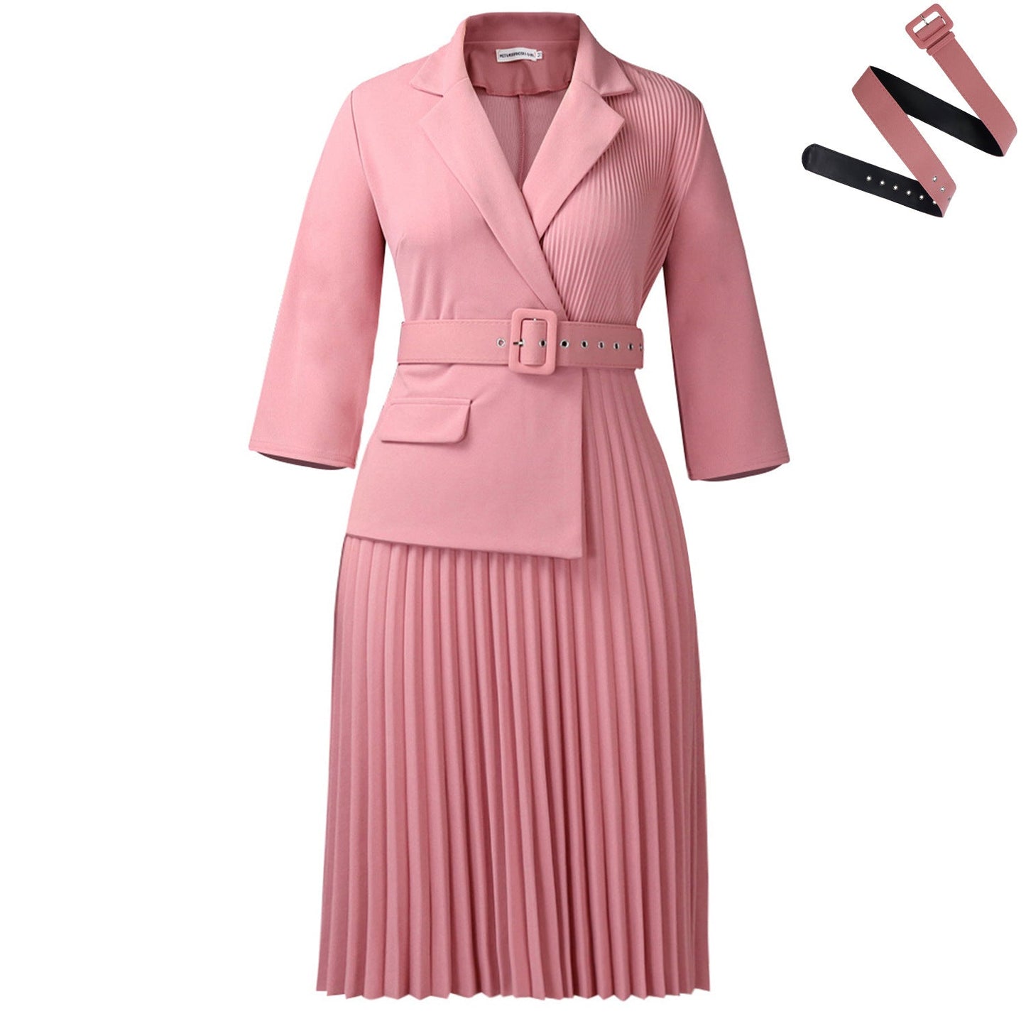 Elegant Blazer Dress With Pleats For Women
