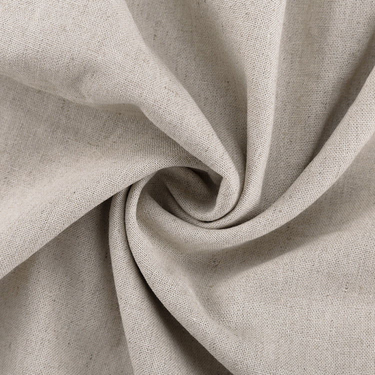 French Style V-Neck Lantern Sleeve A-Line Dress Casual Cotton Linen Blend