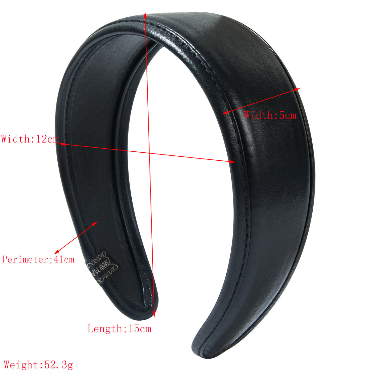 Vintage Wide Brim PU Leather Headband for Women