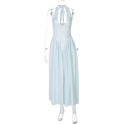 Deep V Lace Hollow-Out Maxi Dress Elegant Casual Dress