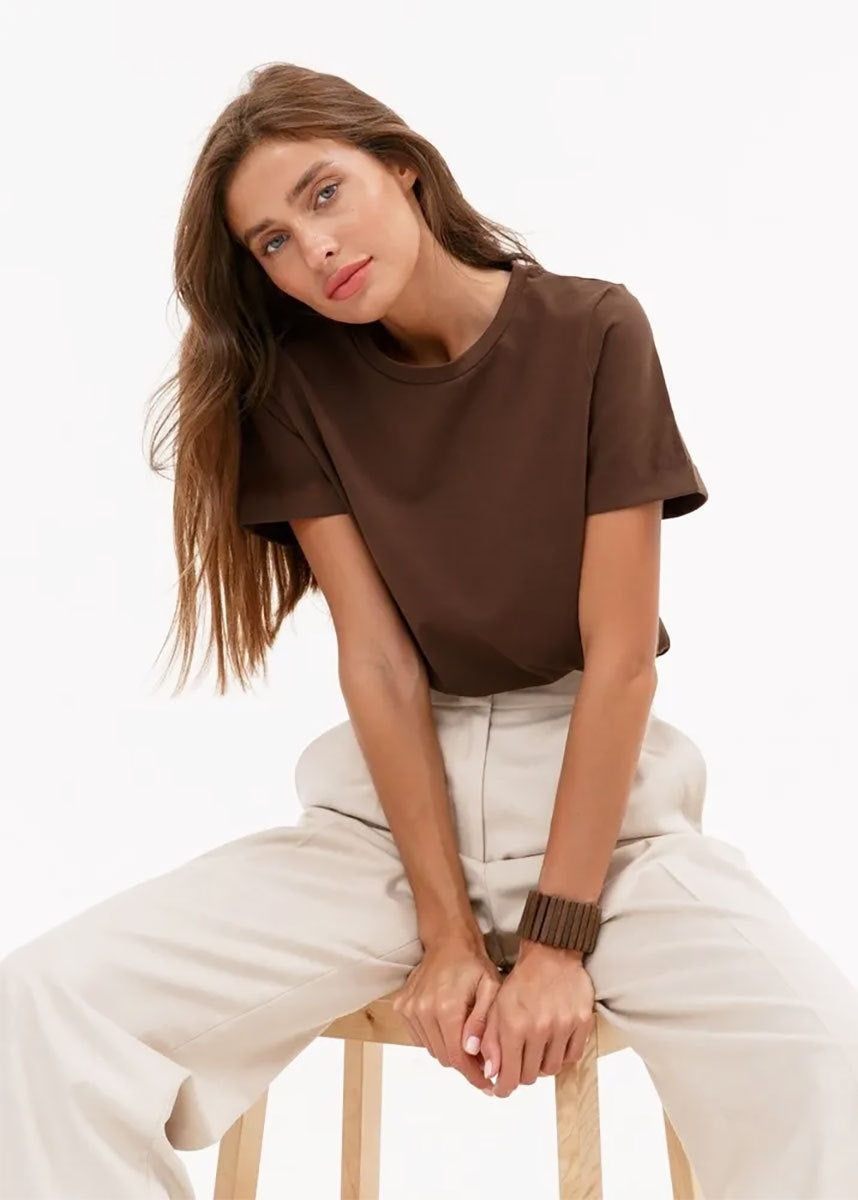 Crew Neck Cotton Tee Soft Breathable Fabric