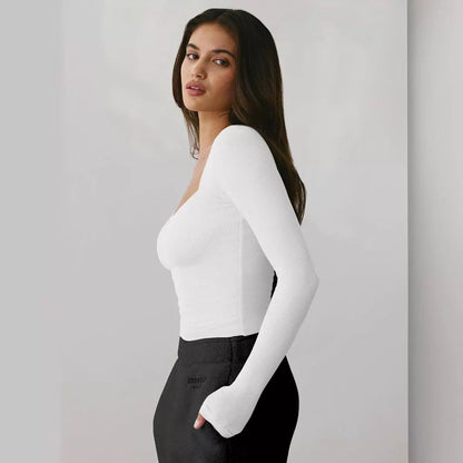 Y2K Fashionable Long Sleeve Bodysuit Sexy T-Shirt