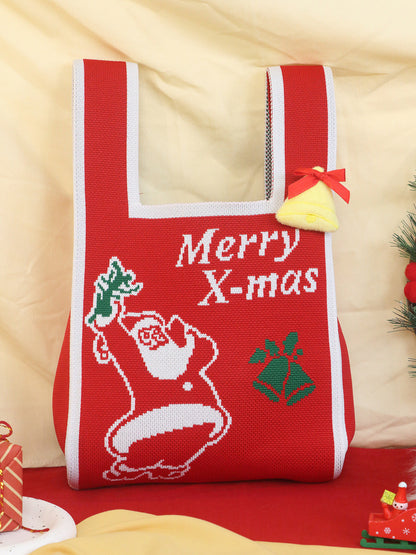 Merry Christmas Wristlet Knit Gift Bag