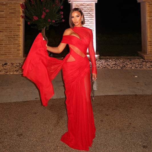 Off-Shoulder Irregular Hem Mini Dress With Ribbons