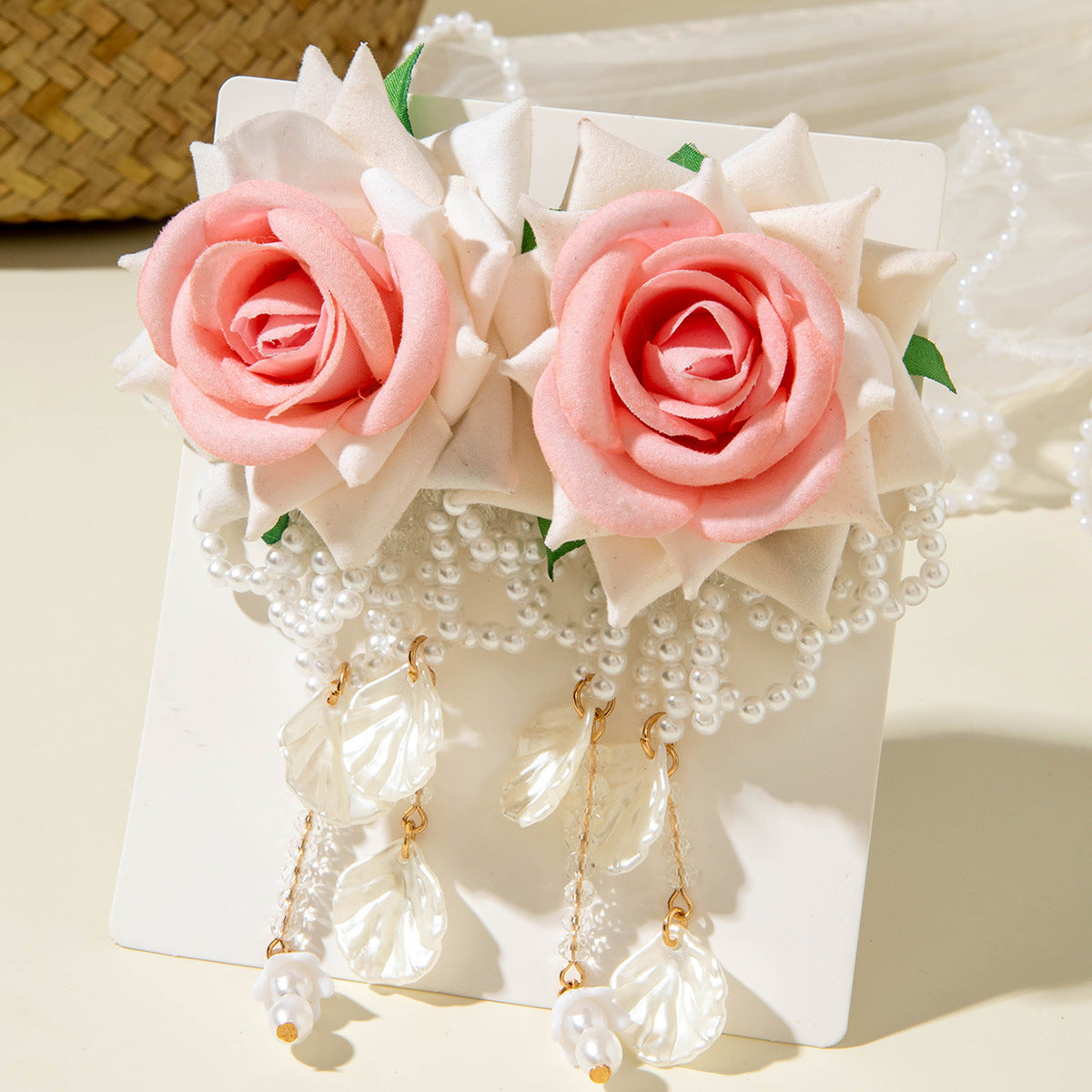 Floral Tassel Drop Earrings Elegant Gift For Women
