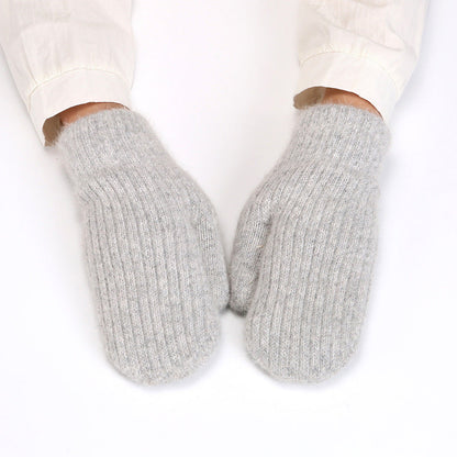 Simple Padded Knit Mittens Gloves