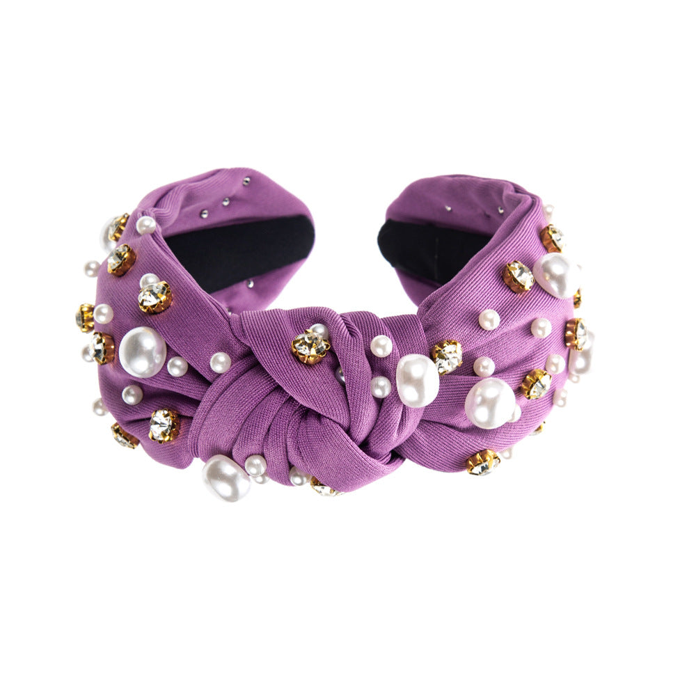 Wide Headband with Pearl Detail for Stylish Women
