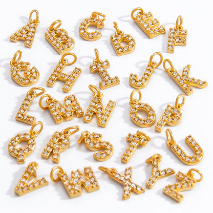 DIY Letter Pendant Necklace and Bracelet Set Stainless Steel Accessories