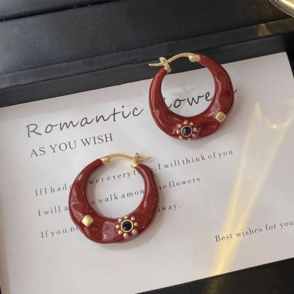 Trendy Enamel Drip Glaze Hoop Ear Buckle