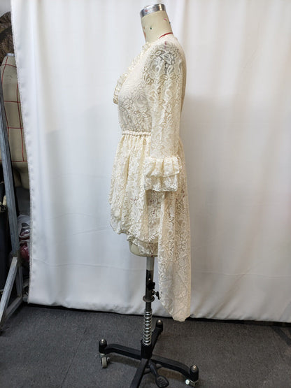Floral Lace Fringe Vintage Midi Dress for Festivals