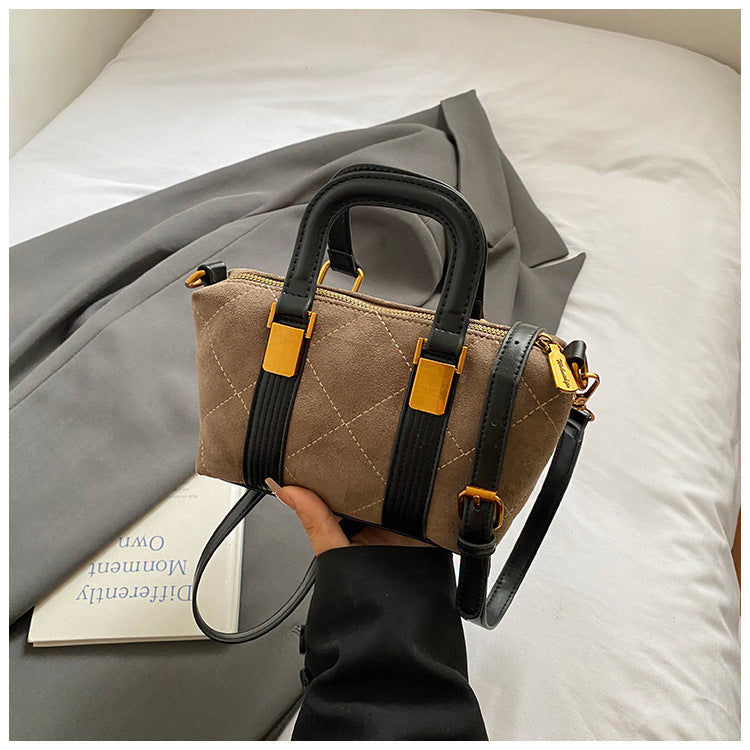 Retro Suede Handbag for Women Stylish Casual Tote Bag