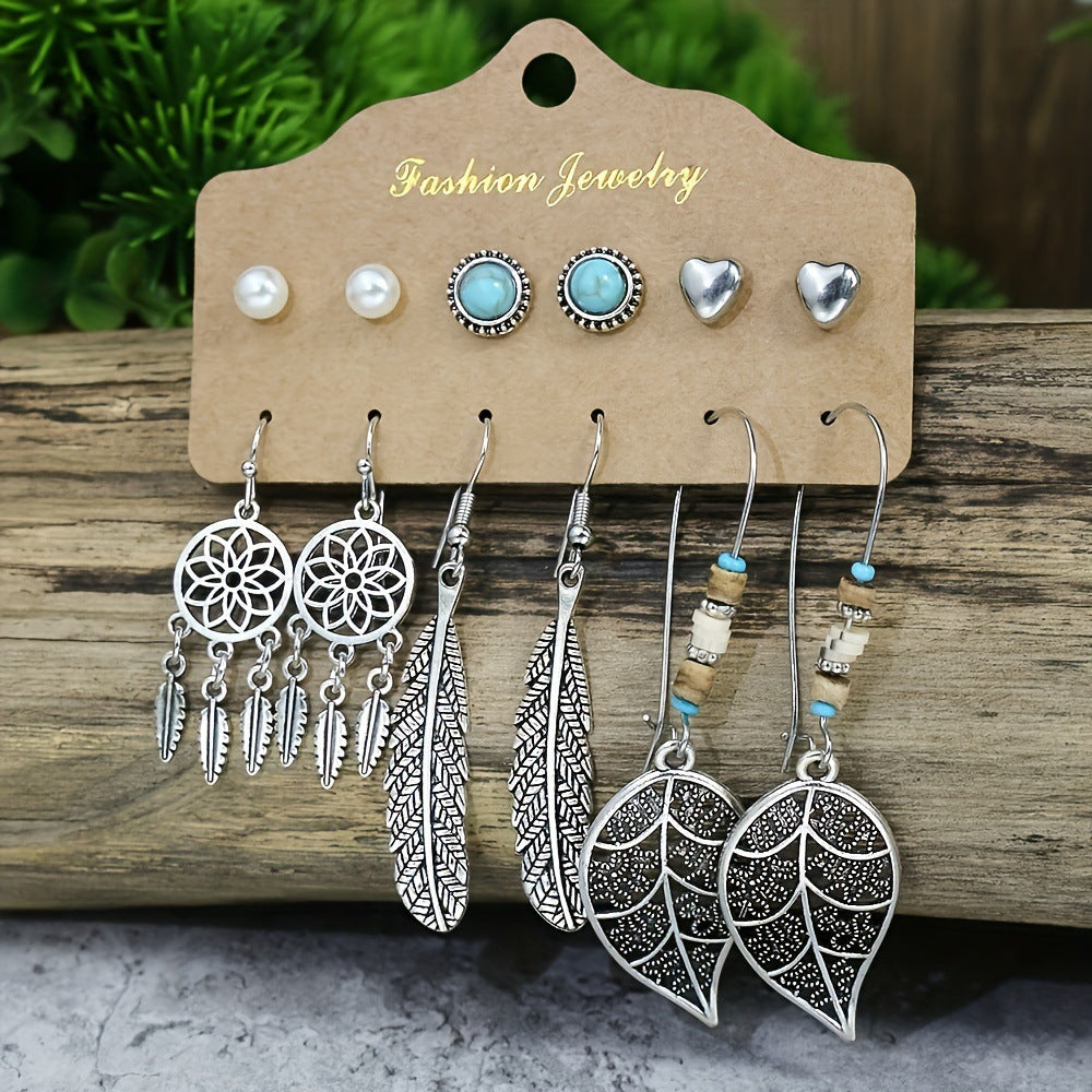 Exaggerated Creative Snake and Butterfly Earrings Set