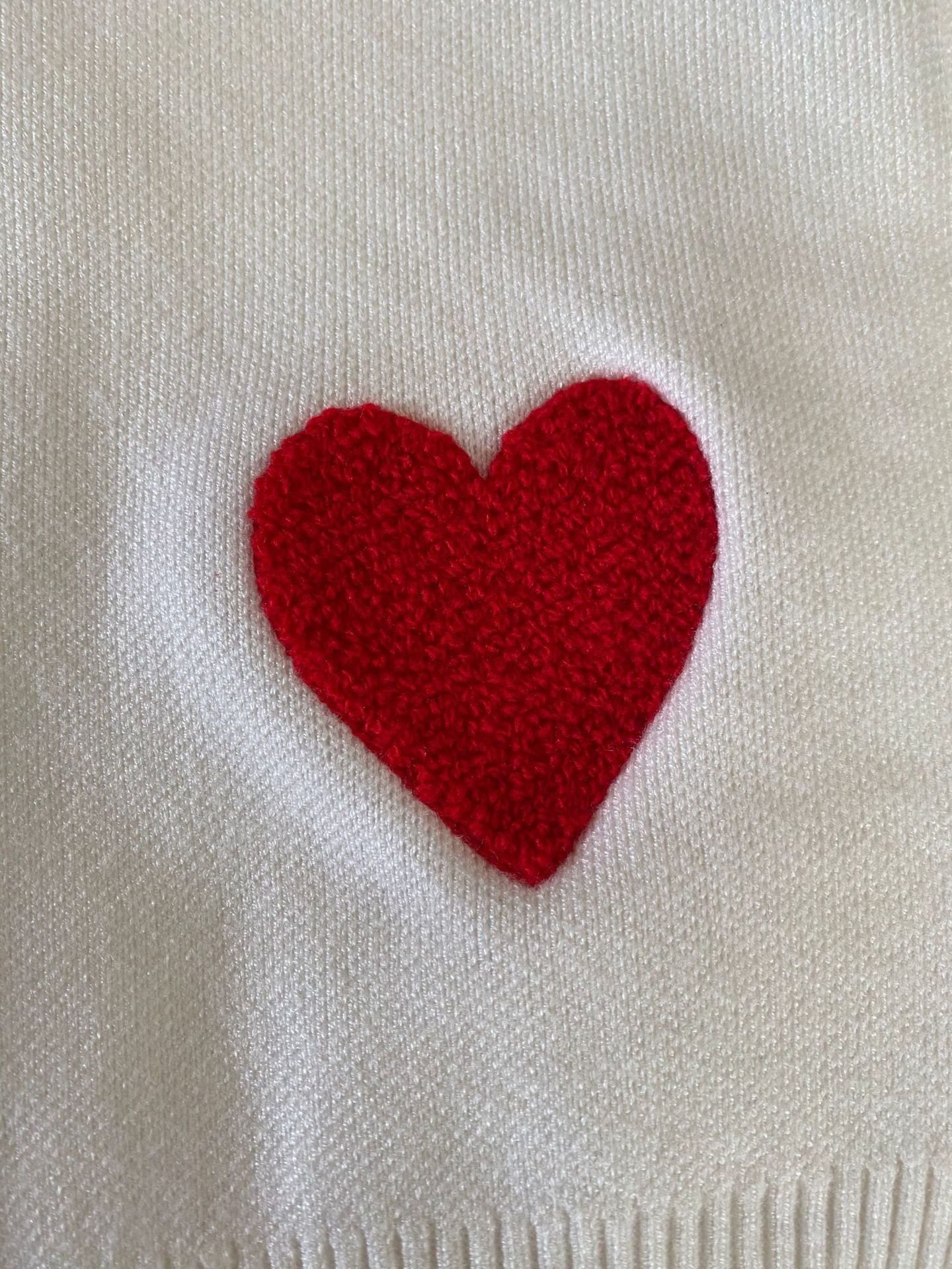 Casual Heart Embroidery Thicken Warm Knit Sweater