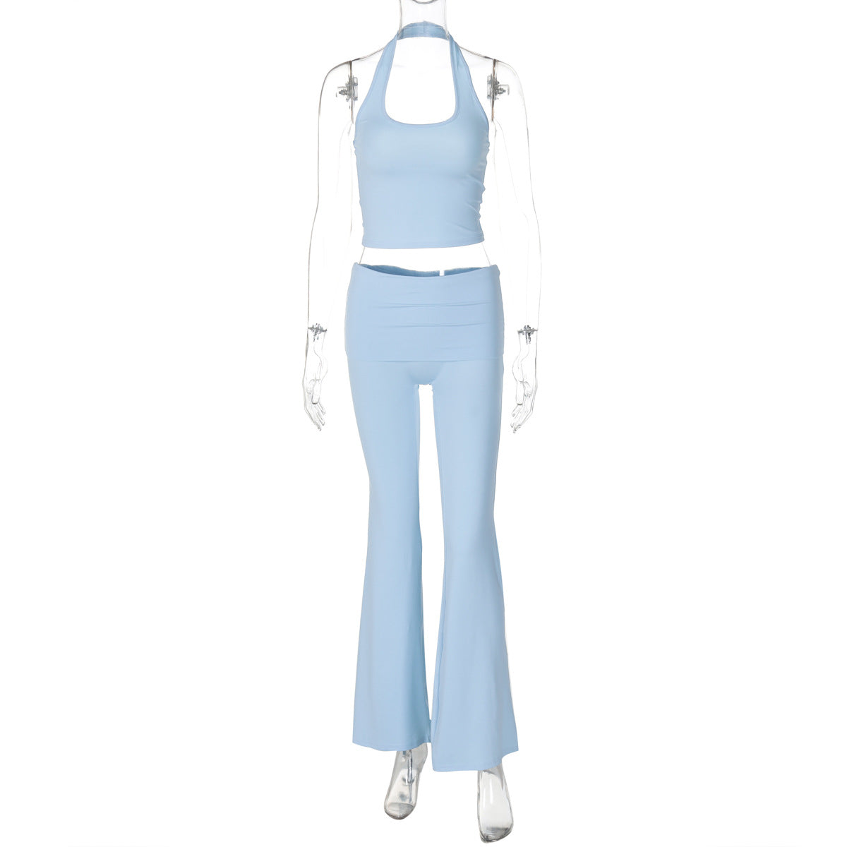 Trendy Casual Backless Tank Top and Long Pants Set