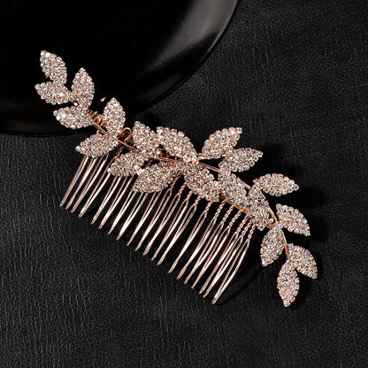 Elegant Bride Hair Comb with Wave Design and Rhinestone Accents