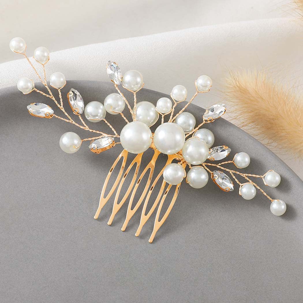 Handmade Pearl Hair Comb Wedding Side Hair Accessory