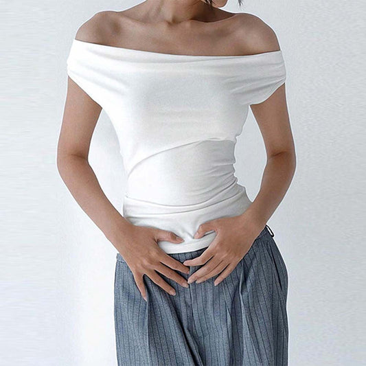 Off Shoulder Backless Slim Top