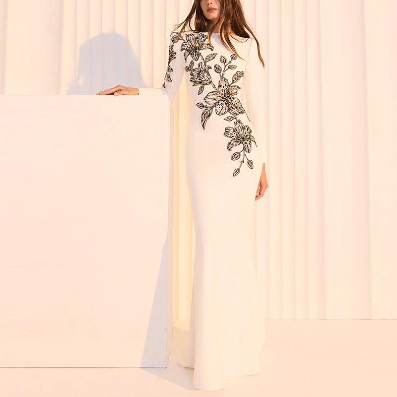 Elegant Mermaid Long Evening Dress With Handcrafted Beading