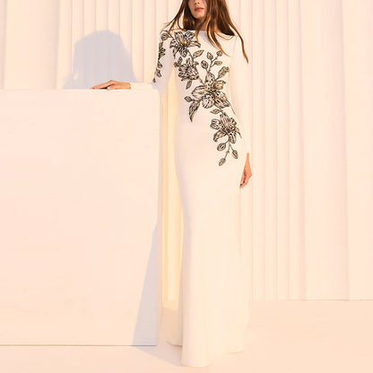 Elegant Mermaid Long Evening Dress With Handcrafted Beading