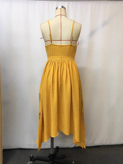 Western Bohemian Lace-Trimmed Casual Dress
