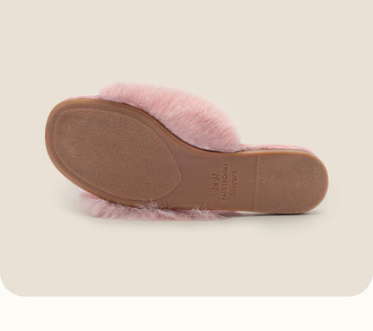 Fuzzy Faux Fur Warm Non-Slip Indoor Slippers
