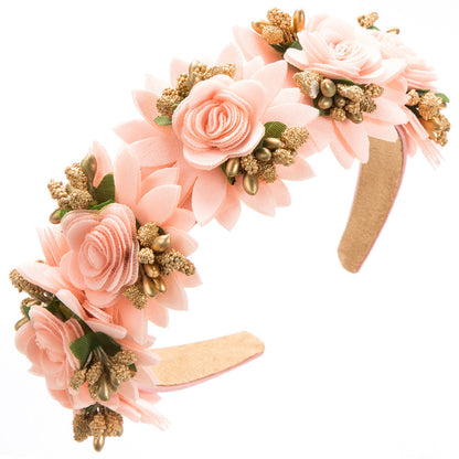Floral Hairband Elegant Faux Flowers Hair Accessory