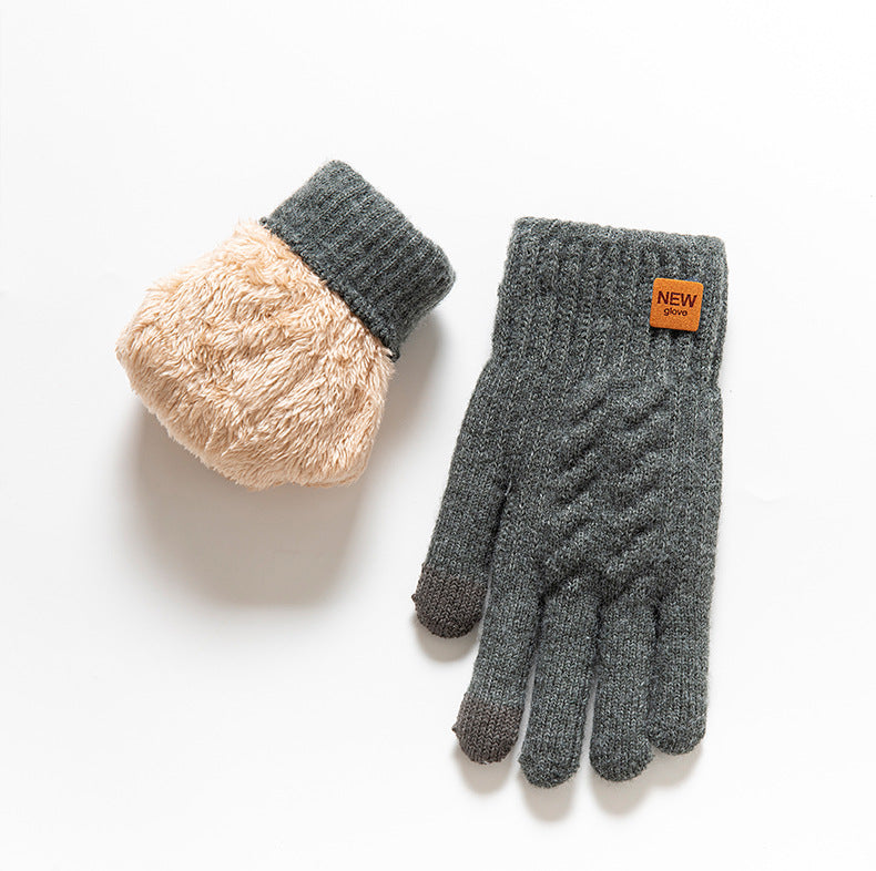 Touchscreen Winter Thicker Knit Gloves for Men
