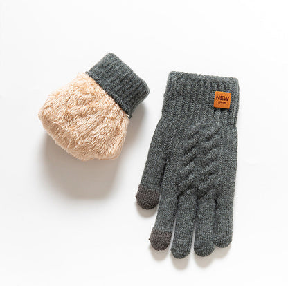 Touchscreen Winter Thicker Knit Gloves for Men