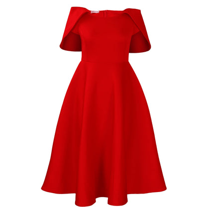 Elegant Cape Dress For Parties Made Of Polyester