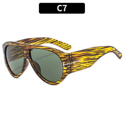 Fashion T-Shaped Oval Sunglasses UV400 Protection Trendy Shades