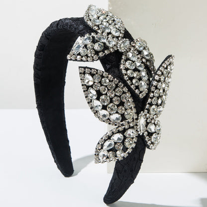 Baroque Style Butterfly Headband Alloy Rhinestone Hair Accessory