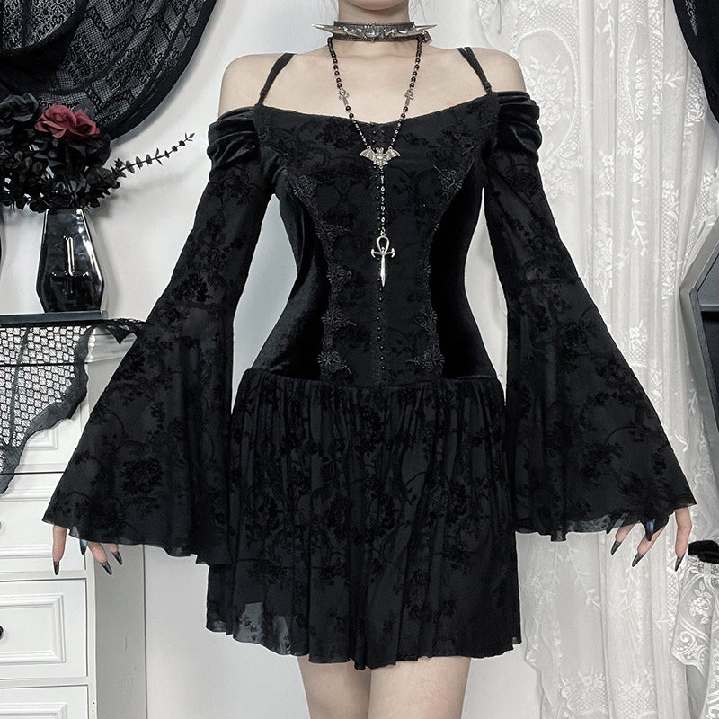 Off-Shoulder Velvet Bodycon Dress Elegant Chic Style