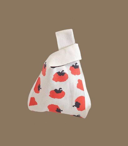 Knitted Tote Bag With Cute Designs Soft Polyester Casual