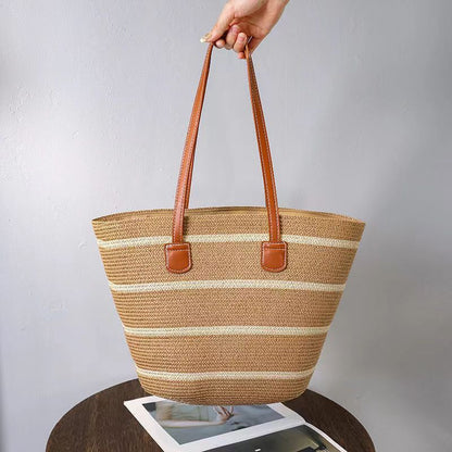 Women's Summer Straw Tote Bag Large Capacity Woven Shoulder Bag