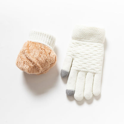 Winter Warm Knitted Touchscreen Gloves for Women
