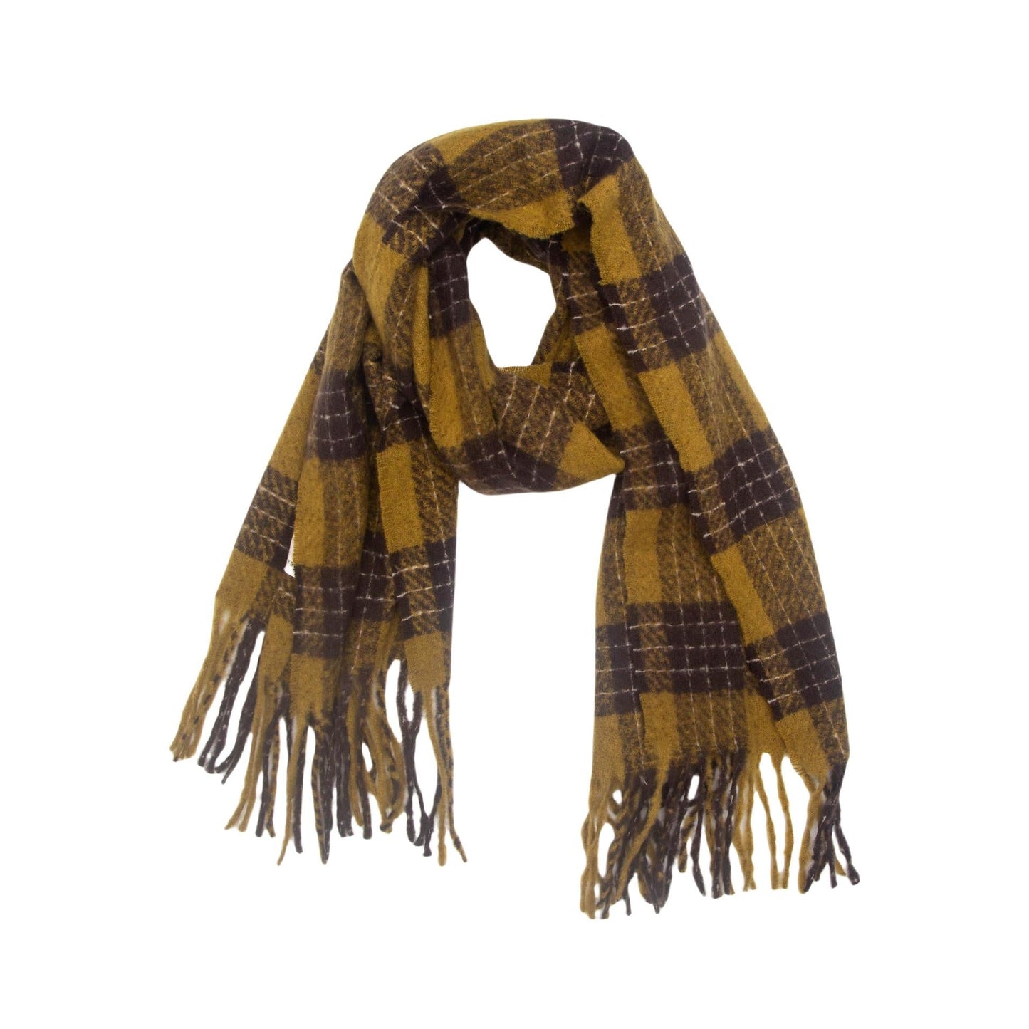 Retro Plaid Tassel Shawl Soft Scarf
