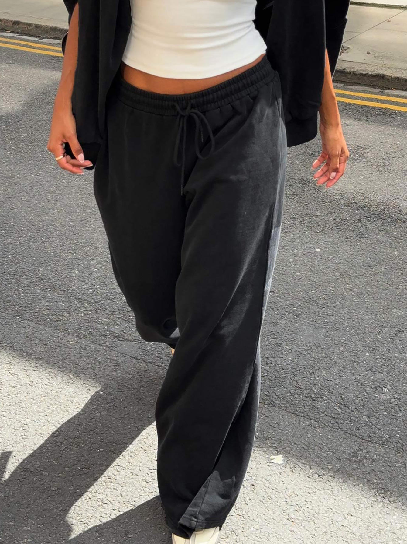 French Casual Loose Fit Drawstring Pants
